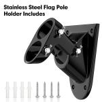 American Flag and Flag Pole for House Outside, 5ft Heavy Duty Flag Poles Kit with 3x5 Embroidered USA Flag, Tangle Free Steel Black Flag Pole with Bracket for Residential, Commercial, Outdoors Garden