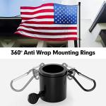 American Flag and Flag Pole for House Outside, 5ft Heavy Duty Flag Poles Kit with 3x5 Embroidered USA Flag, Tangle Free Steel Black Flag Pole with Bracket for Residential, Commercial, Outdoors Garden