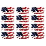 USA Flag Iron on Patches Heat Transfers Apppliques American Stickers Decals 12Pcs Patriotic Uniform Vest Jacket T-Shirt Backpack Hat Clothing DIY Decorations Appliques (USA Flag)