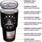 We The People Holsters - Betsy Ross Gadsden Flag - Betsy Ross Mug - American Flag Coffee Travel Mug - American Flag Tumbler - Double Insulated Tumbler - 30 oz