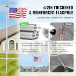 VEVOR 25ft Sectional Flagpole Kit, Heavy Duty Aluminum Alloy Flag Poles for Outside House in Ground, 3 Display Modes with 3x5 American Flag, Professional Accessories, Silver