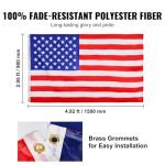 VEVOR 25ft Sectional Flagpole Kit, Heavy Duty Aluminum Alloy Flag Poles for Outside House in Ground, 3 Display Modes with 3x5 American Flag, Professional Accessories, Silver