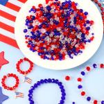 BOARDFEB Patriotic Crystal Beads, 1000PCS Red White Blue Bead for Jewelry Making, 4th of July American Patriotic Glass Beads 4/6/8 mm Craft Beads for Independence Day Bracelets Necklace Earrings