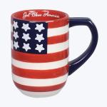 Young's Inc Ceramic Mug, Red White Blue, 17 oz, God Bless America Design,Cups for Tea, Coffee, Cold Drinks, Gift for Coffee Lovers, Birthday, Microwave-Safe Dishwasher Safe Kitchen Decor