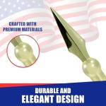 Super Tough Indoor Flag Pole kit 7ft - Metal Spear - Gold Texture Base - Aluminum Flagpole with Brass Finish - Heavy Duty Inside House Flagstaff - Interior Shaft and Stand - No Ensign Included