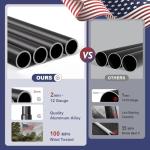 Panopole Heavy Duty Flag Pole Kit with 136 LED Ultra Bright Solar Light, 20FT 12 Gauge Thick Flagpole for Outside House in Ground, 300D Thickened USA Flag for Outdoor, 100 MPH Flagpole Kit, Black