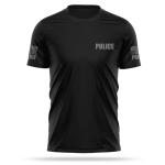 13FA Police Utility T Shirt for Men - USA Patriotic Lightweight Tee - Micro Polyester, Moisture-Wicking Quick-Dry Comfort (US, Alpha, XX-Large, Regular, Regular, Black & Gray)