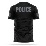 13FA Police Utility T Shirt for Men - USA Patriotic Lightweight Tee - Micro Polyester, Moisture-Wicking Quick-Dry Comfort (US, Alpha, XX-Large, Regular, Regular, Black & Gray)