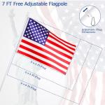 BONWIN White Flag Pole Kit for Outside House, 7 FT Thickened Stainless Steel Wall Mount Flag Pole for 3x5'/ 4x6' American Flag, 1" Anti-Wrap Spinning Flagpole Rings Hardware Kits for Porch Yard