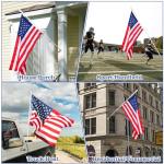 BONWIN White Flag Pole Kit for Outside House, 7 FT Thickened Stainless Steel Wall Mount Flag Pole for 3x5'/ 4x6' American Flag, 1" Anti-Wrap Spinning Flagpole Rings Hardware Kits for Porch Yard