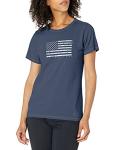 Life is Good. Womens Crusher Tee Classic Flag USA, Darkest Blue-L