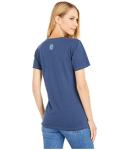Life is Good. Womens Crusher Tee Classic Flag USA, Darkest Blue-L