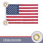 American Flag 4x6 Ft for Outside, TearProof Series Outdoor Use US Flags, Fade Resistant, Long Lasting Polyester USA Flags, High Wind US Flag, Embroidered Stars, Sewn Stripes, 2 Brass Grommets