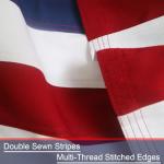 American Flag 4x6 Ft for Outside, TearProof Series Outdoor Use US Flags, Fade Resistant, Long Lasting Polyester USA Flags, High Wind US Flag, Embroidered Stars, Sewn Stripes, 2 Brass Grommets