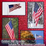 American Flag 4x6 Ft for Outside, TearProof Series Outdoor Use US Flags, Fade Resistant, Long Lasting Polyester USA Flags, High Wind US Flag, Embroidered Stars, Sewn Stripes, 2 Brass Grommets