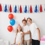 4th of July Decorations Tassel Garland – 10FT Red White Blue Silver Fringe Banner, No DIY Tissue Paper Banner for Independence Day, America Patriotic Party,Memorial Day,Labor Day