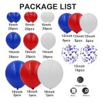 Red White and Blue Balloons Garland Arch Kit 164pcs Balloons Different Sizes 5 10 12 18inch with Confetti Balloons for Labor Day 4th of July Baseball Birthday Party Decorations