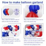 Red White and Blue Balloons Garland Arch Kit 164pcs Balloons Different Sizes 5 10 12 18inch with Confetti Balloons for Labor Day 4th of July Baseball Birthday Party Decorations