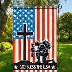 BlissYard Memorial Day 4th of July God Bless the USA Patriotic Garden Flag America Military Soldier Yard Outside Home Decorations American USA Outdoor Small Decor Double Sided 12 x 18