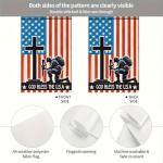 BlissYard Memorial Day 4th of July God Bless the USA Patriotic Garden Flag America Military Soldier Yard Outside Home Decorations American USA Outdoor Small Decor Double Sided 12 x 18