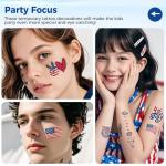 Awinmay 4th of July Temporary Tattoos - 80 Pcs Independence Day American Flag Red White and Blue Tattoos for Kids,Memorial Day,Labor Day,Fourth of July Party Decorations and USA Party Favors 10 Sheets