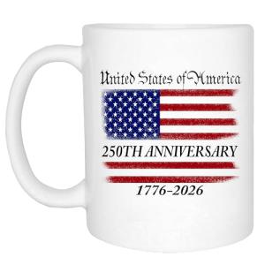 Rogue River Tactical 250th Anniversary America Years Patriotic USA Flag Funny Coffee Mug Novelty Cup Gift 1776-2026