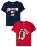 The Children's Place,Baby Boys,and Toddler All Holidays Short Sleeve Graphic T-Shirts,Multipacks,American Boy/Hot Dog 2-Pack,5 Years