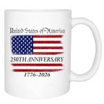 Rogue River Tactical 250th Anniversary America Years Patriotic USA Flag Funny Coffee Mug Novelty Cup Gift 1776-2026