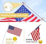 Barcetine 5ft Stainless Steel Flag Pole for House, Tangle Free Design with Two-Position Bracket, White, for 3x5 American Flag, Outdoor Use