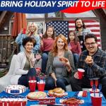 100 Pcs Patriotic Party Supplies Set, Serves 25 – Disposable Red White Blue Star Paper Plates, Napkins, and Forks, American Flag Themed Tableware for 4th of July, Memorial Day, Labor Day Decorations