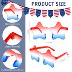 Semato 12 Pcs Star Sunglasses Bulk Rimless Red White and Blue Star Glasses 4th of July Patriotic Sunglasses for Independence Day Party Favors