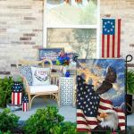 NASIAN Patriotic Garden Flag 4th of July Memorial Day Garden Flag American Eagle Garden Flags for Outside 12x18 Double Sided Veterans Day Flag House Yard Sign Holiday Outdoor Decorations