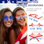 Semato 12 Pcs Star Sunglasses Bulk Rimless Red White and Blue Star Glasses 4th of July Patriotic Sunglasses for Independence Day Party Favors