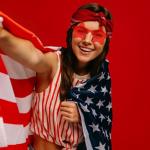 Semato 12 Pcs Star Sunglasses Bulk Rimless Red White and Blue Star Glasses 4th of July Patriotic Sunglasses for Independence Day Party Favors