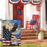 NASIAN Patriotic Garden Flag 4th of July Memorial Day Garden Flag American Eagle Garden Flags for Outside 12x18 Double Sided Veterans Day Flag House Yard Sign Holiday Outdoor Decorations