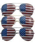 USA Flag Aviator Sunglasses - 3 Pack Set