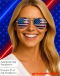 USA Flag Aviator Sunglasses - 3 Pack Set