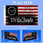 We The People 1776 Flag 3x5 Outdoor Double Sided with 2 Grommets for Outside House Indoor Yard Patriotic Banner Decor