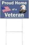 Gear Tatz - Proud Home Of A Veteran - Patriotic Yard Sign - White Plastic Corrugated Placard Embossed With Vinyl Decal - Professionally Made In The USA (1-Sided, 18X24)