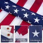 Dovesail American Flags for Outside 3x5 Ft, Heavy Duty US Flags for High Wind with Embroidered Stars, Sewn Stripes, Brass Grommets, UV Protected Polyester, Durable USA Flag Outdoor