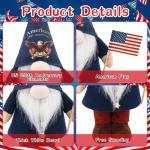 Aymolas 250th Anniversary America 4th of July Patriotic Gnome Plush Decoration Fourth of July Gnome Figurines for Office Home Desk Table Decor for Independence Memorial Day Labor Day