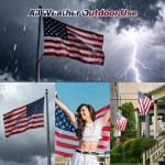 Dovesail American Flags for Outside 3x5 Ft, Heavy Duty US Flags for High Wind with Embroidered Stars, Sewn Stripes, Brass Grommets, UV Protected Polyester, Durable USA Flag Outdoor