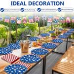 QOUBAI Patriotic Oval Paper Plates 11inch 4th of July American Flag Paper Plate and Napkin, Dish Tray Independence Party Decoration Supplies for Veterans Election Day Memorial Day Tableware, 25 Guest