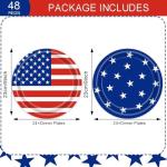 48PCS 4th of July Disposable Party Plates