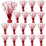 Crowye 18 Pcs Foil Spray Centerpiece Valentine's Day Table Decoration Winter Party Star Burst Metallic Table Centerpieces for Party Birthday Season Holiday(Red)