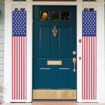 2pcs 4th of July Porch Sign Banners, American Flag Hanging Banner Stars Stripes Independence Memorial Festival Door Decor Patriotic Decorations for Home Yard Indoor & Outdoor Use