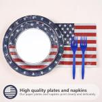 Grencian American Flag Patriotic Party Supplies Veterans Day Patriotic Paper Plates and Napkins USA Flag Themed Disposable Tableware for Veterans Day 4th of July Party Decorations Serve 24