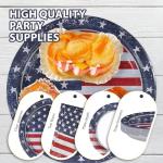 Grencian American Flag Patriotic Party Supplies Veterans Day Patriotic Paper Plates and Napkins USA Flag Themed Disposable Tableware for Veterans Day 4th of July Party Decorations Serve 24