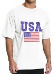Men’s USA Flag Graphic Tee - Casual Crewneck