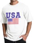 Men’s USA Flag Graphic Tee - Casual Crewneck